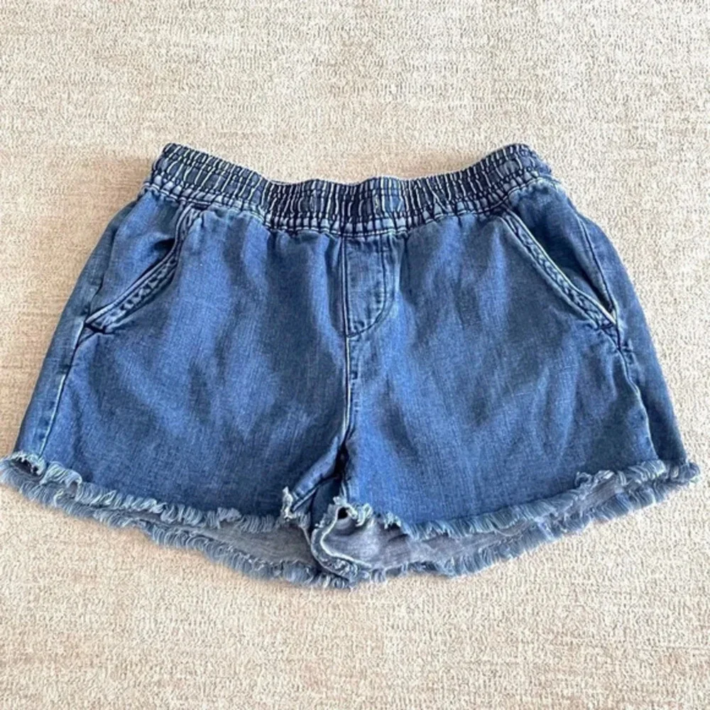 Loft‎ Womens Blue Pull On High-Rise Cut Off Shorts Size S Pockets Raw Hems Soft